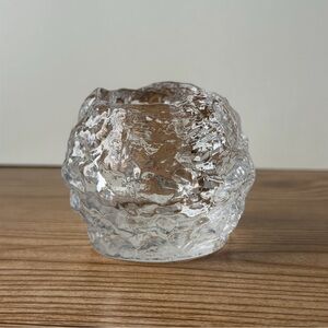 Kosta Boda Sweden Small Crystal Snowball Votive Candle Holder